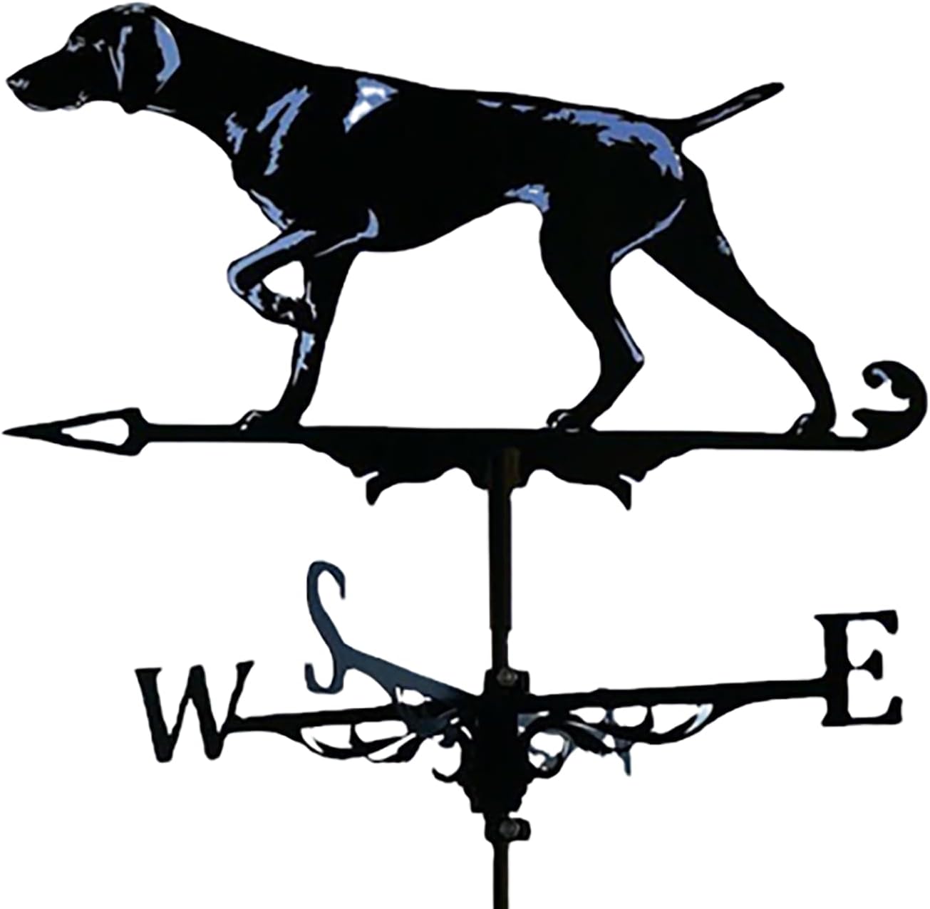 Metal Weathervane Animal Dog Silhouette Wind Vane Vintage Stainless Steel Weat