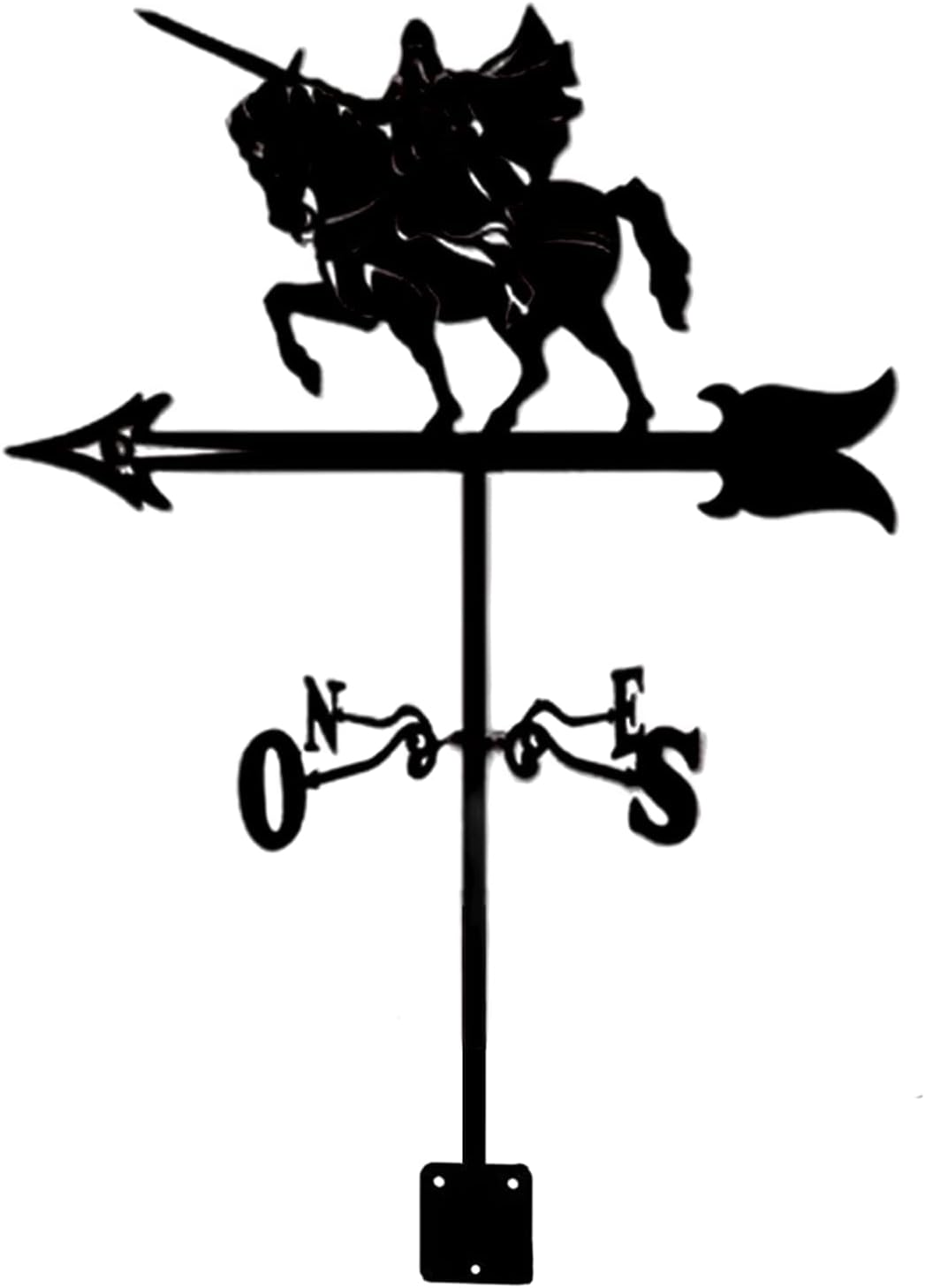 Knight Metal Weathervane Animal Wind Vane Stainless Steel Weathercock Wind Dir