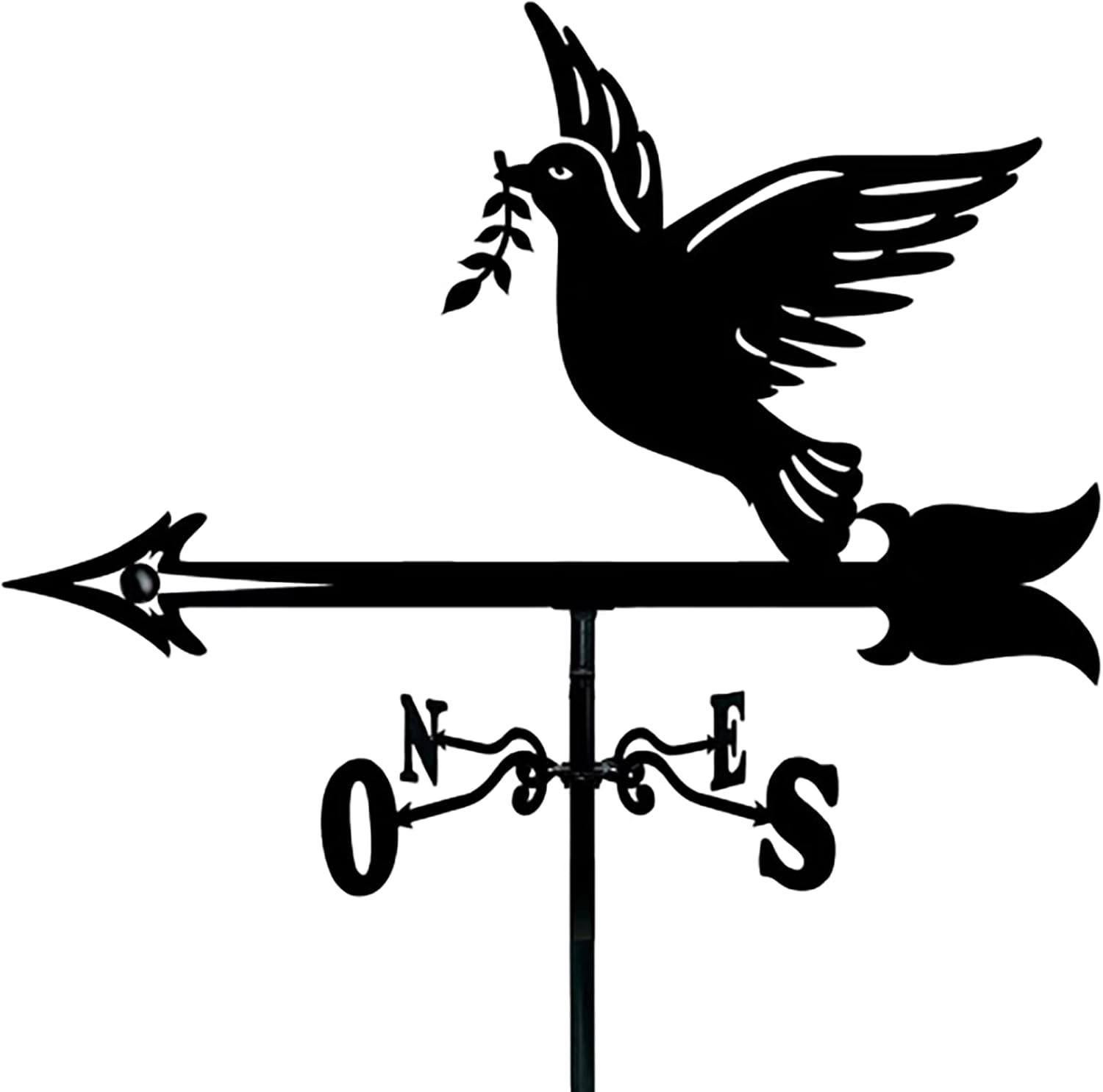 Metal Weathervane Vintage Bird Wrought Iron Wind Vane Stainless Steel Weatherc