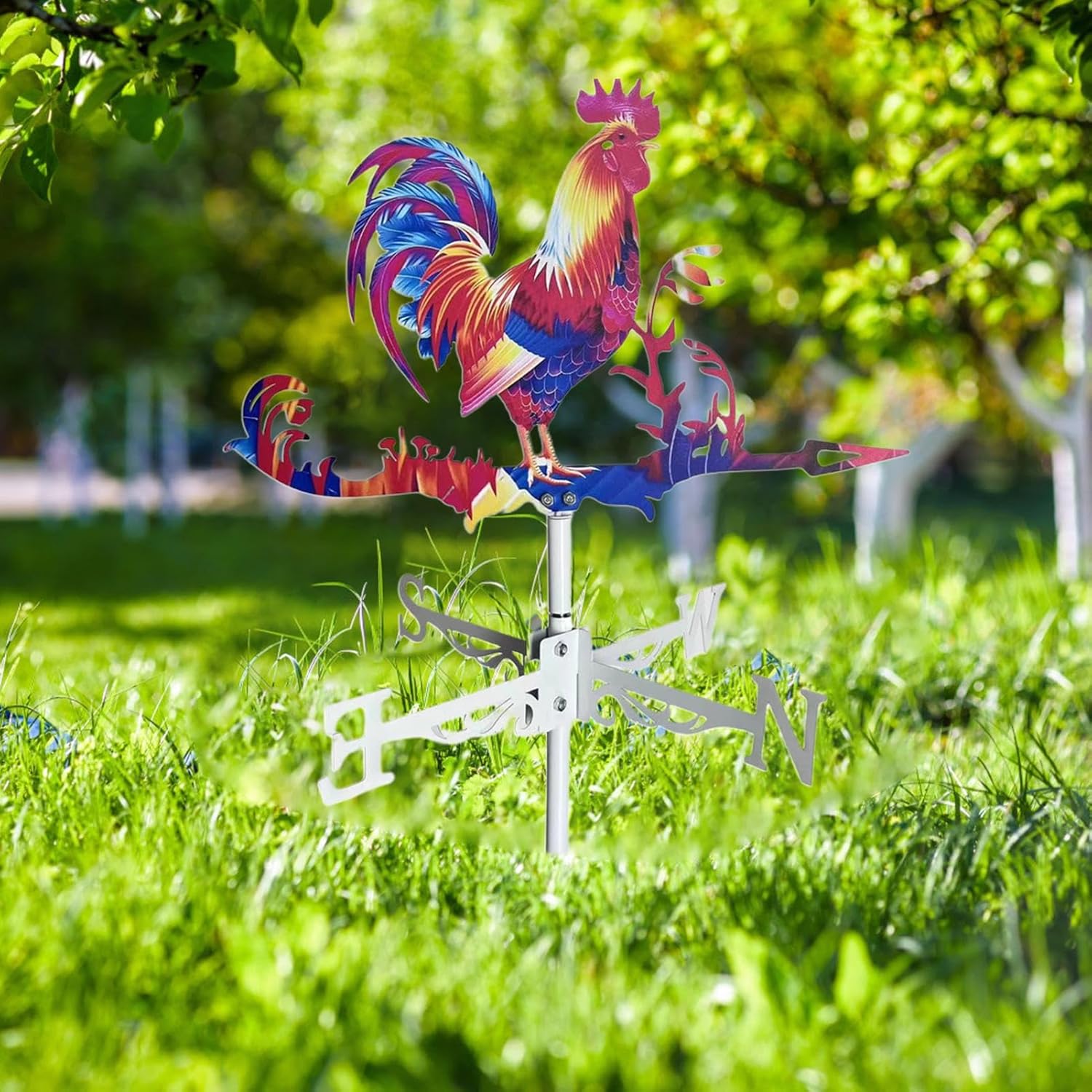 Colorful Animals Garden Wind Vanes, Weathervane Rooster For Shed Direction Indicator For Farmhouse Yard Outdoor Barn Sheds Patio Decoration