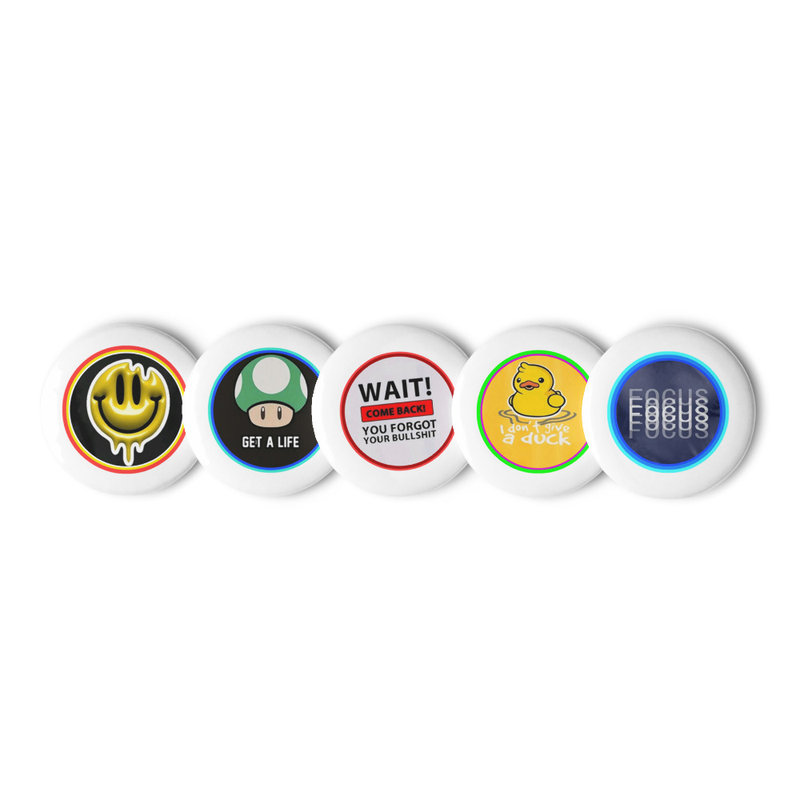 Set of pin buttons