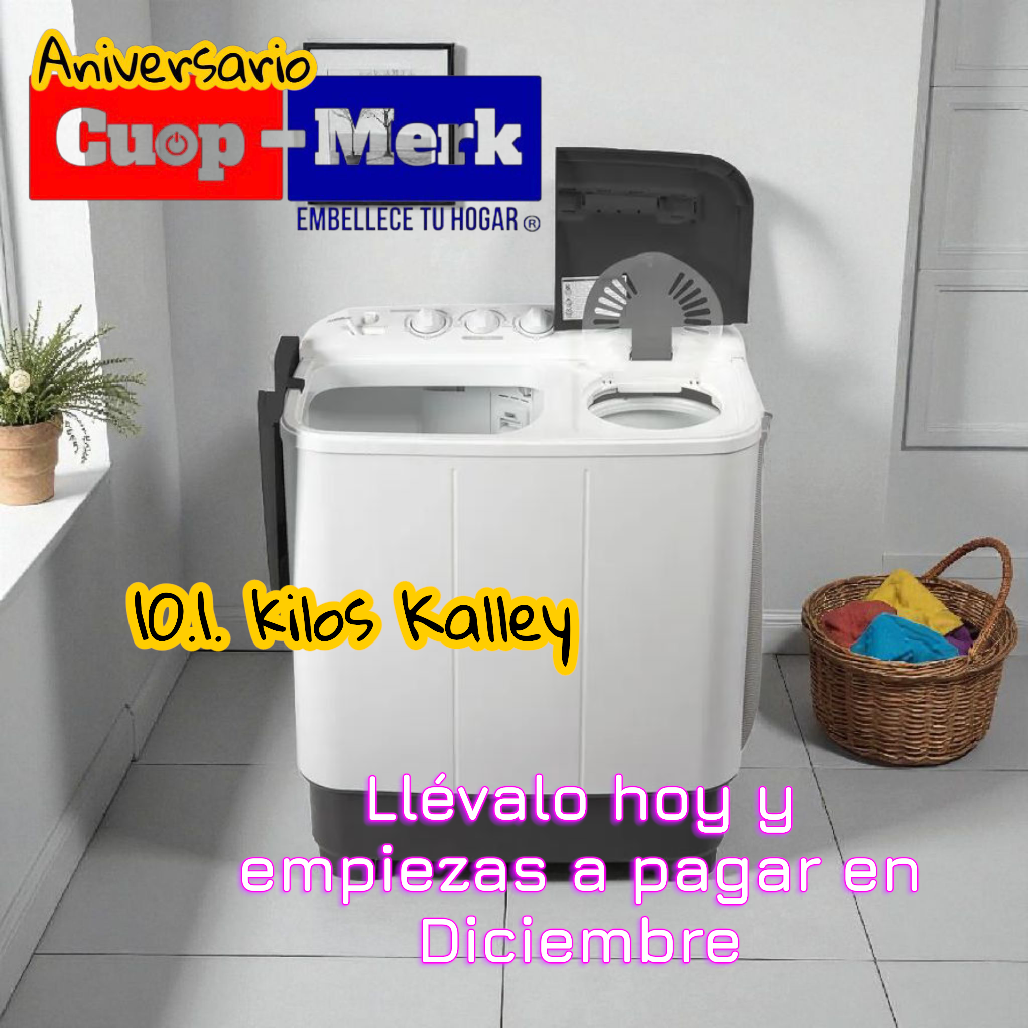 Lavadora Kalley de 10.1 kilos