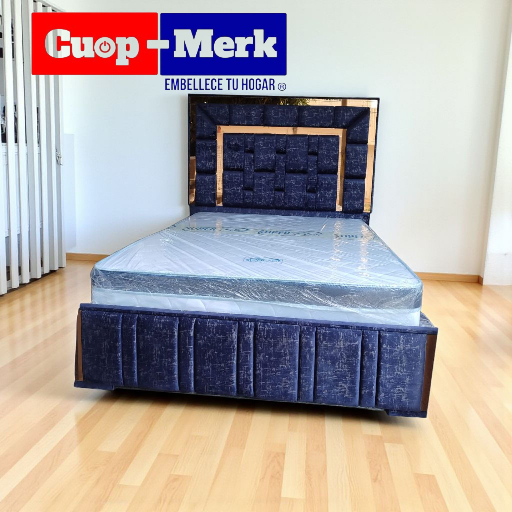 Cama matrimonial tapizada