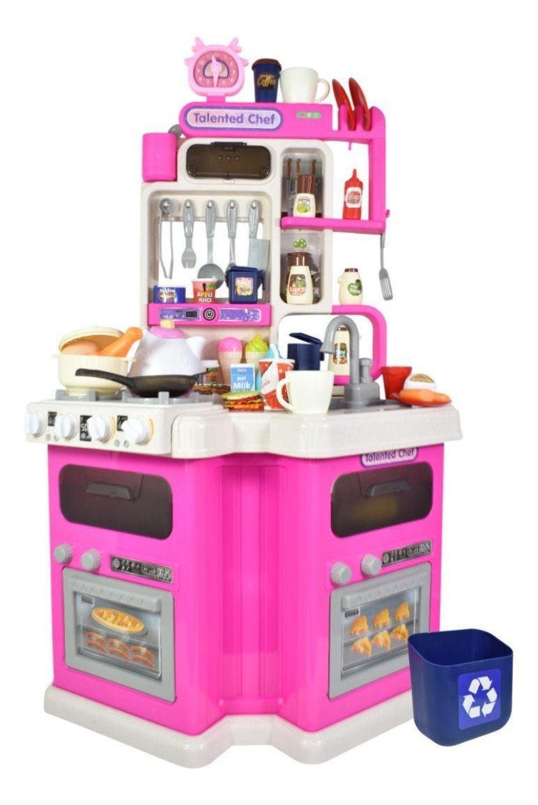 Cocina de juguete rosa