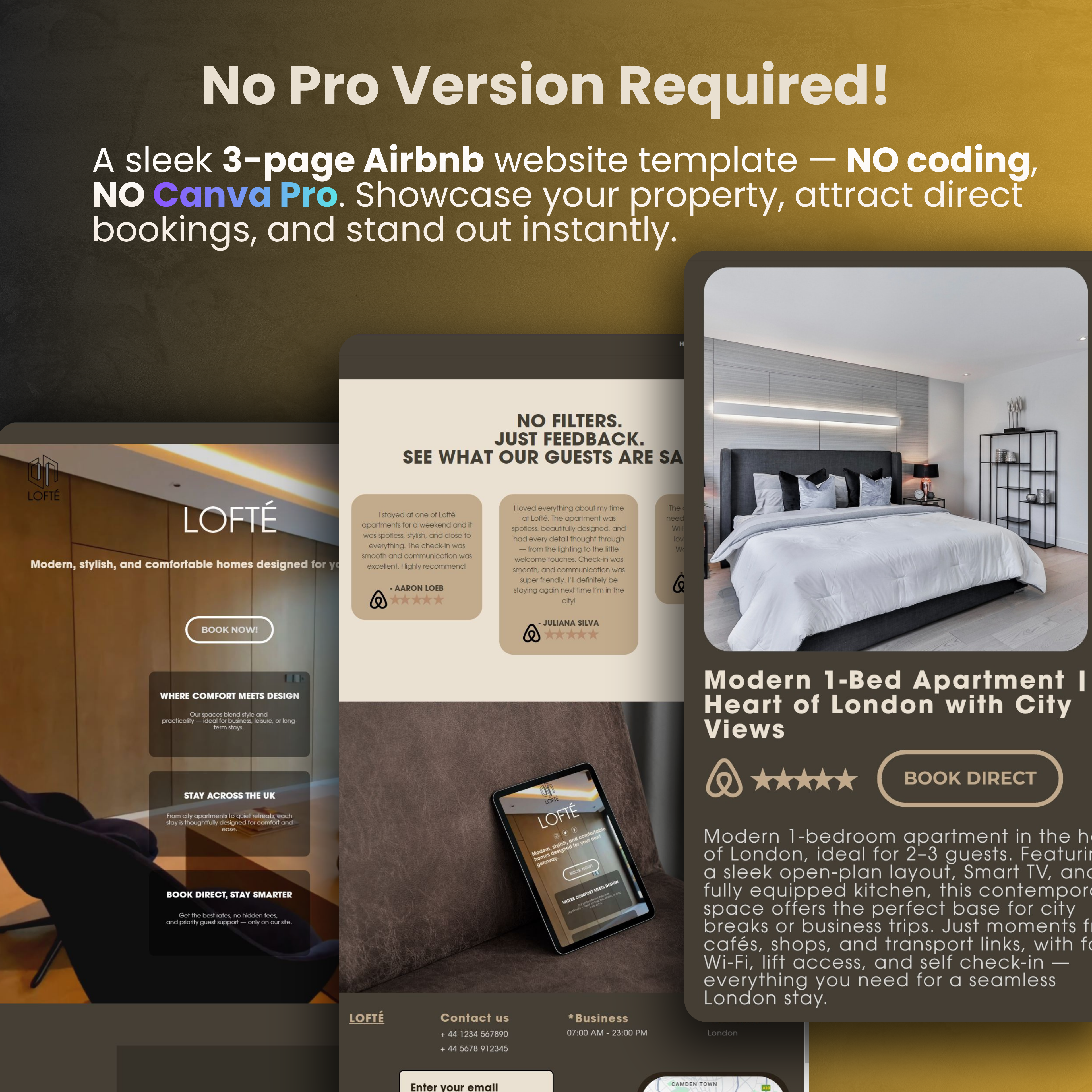 Canva Airbnb Website Template (No Canva Pro Required!)