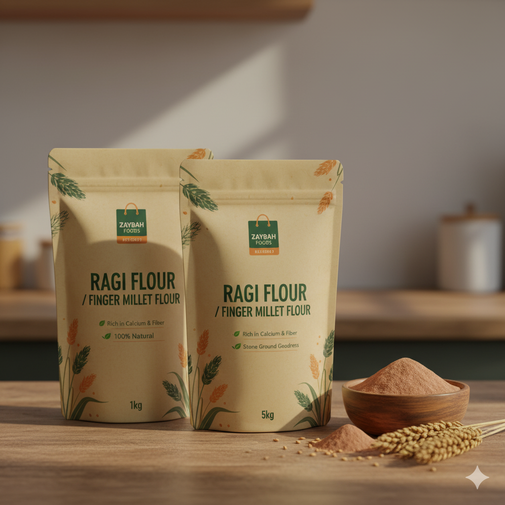 Zaybah Foods Ragi Flour (Finger Millet Flour) – 100% Natural & Stone Ground