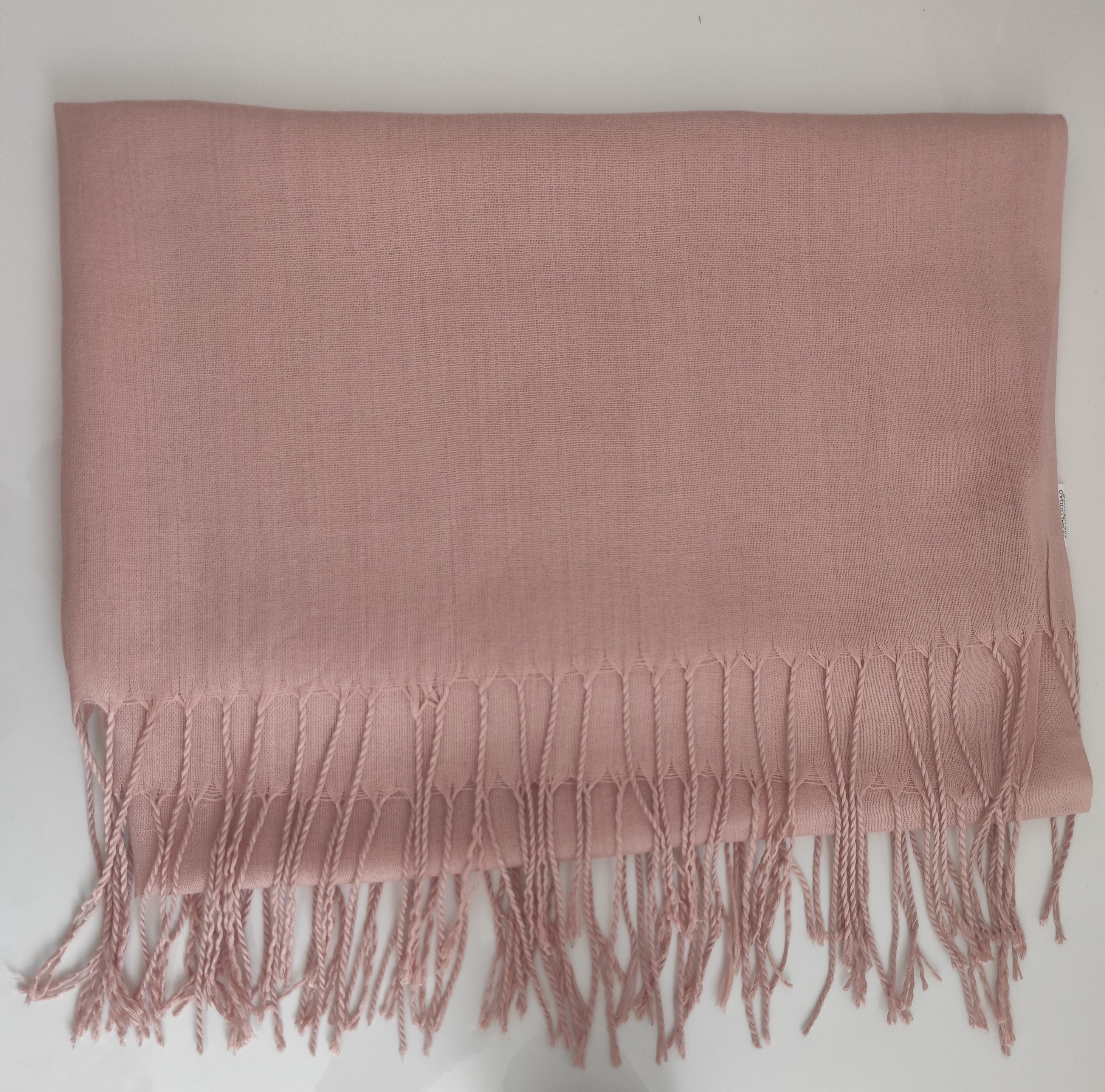 Voiles Pashmina de couleur rose pastel avec franges