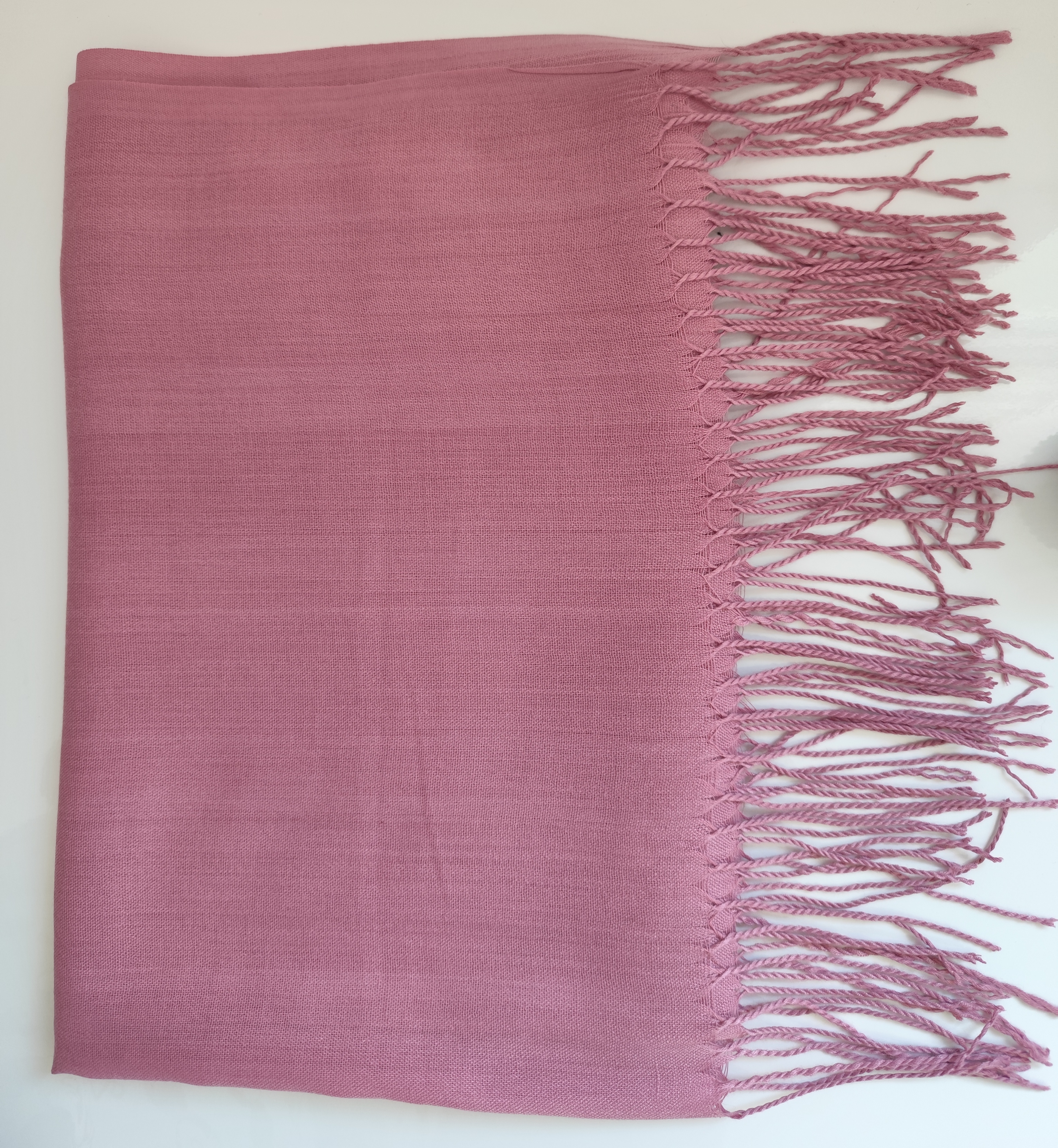 Voiles Pashmina de couleur rose foncé avec franges