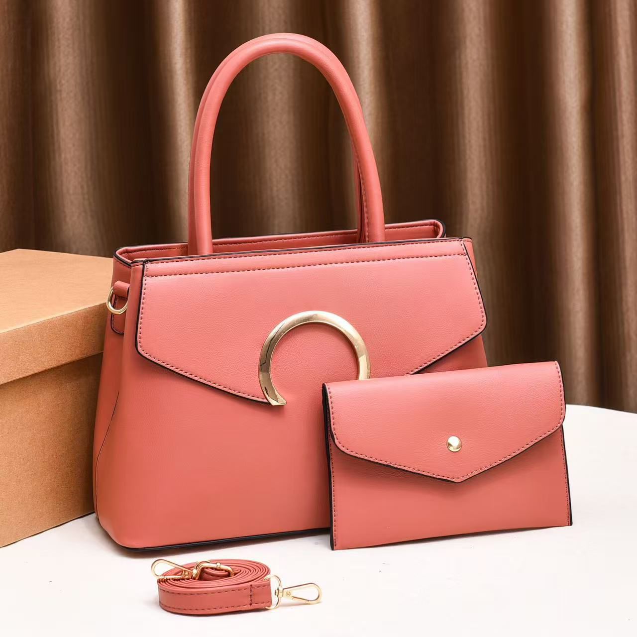 Elegant Pink Handbag Set