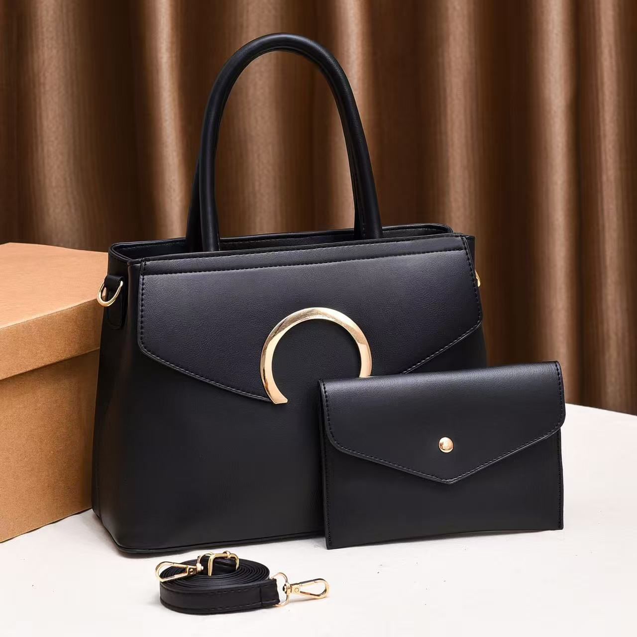Elegant Black Handbag Set