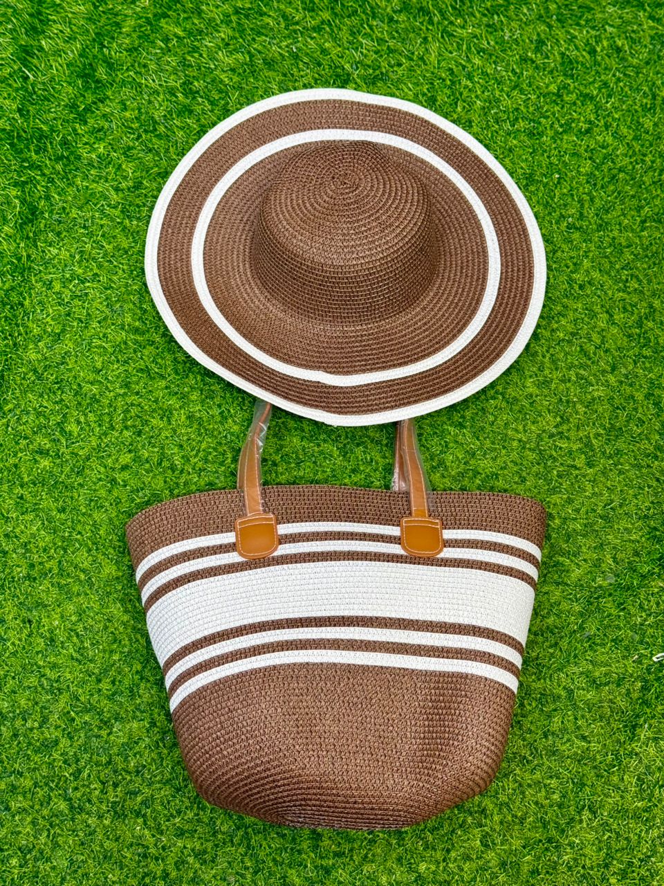 Stylish Straw Hat and Tote Bag Set