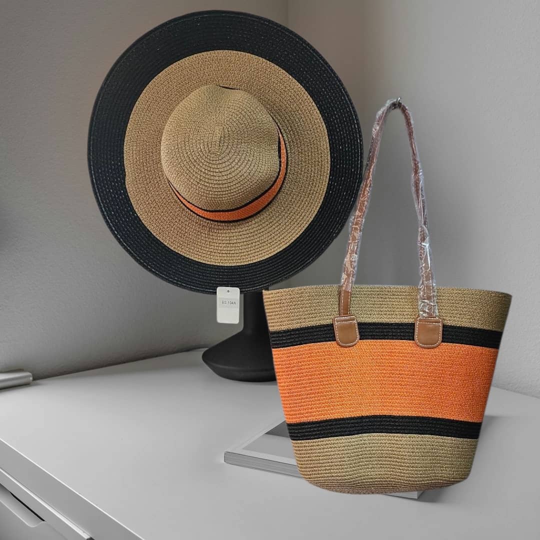 Straw Hat and Bag Set