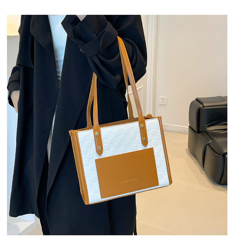 Elegant Two-Tone Tote Bag