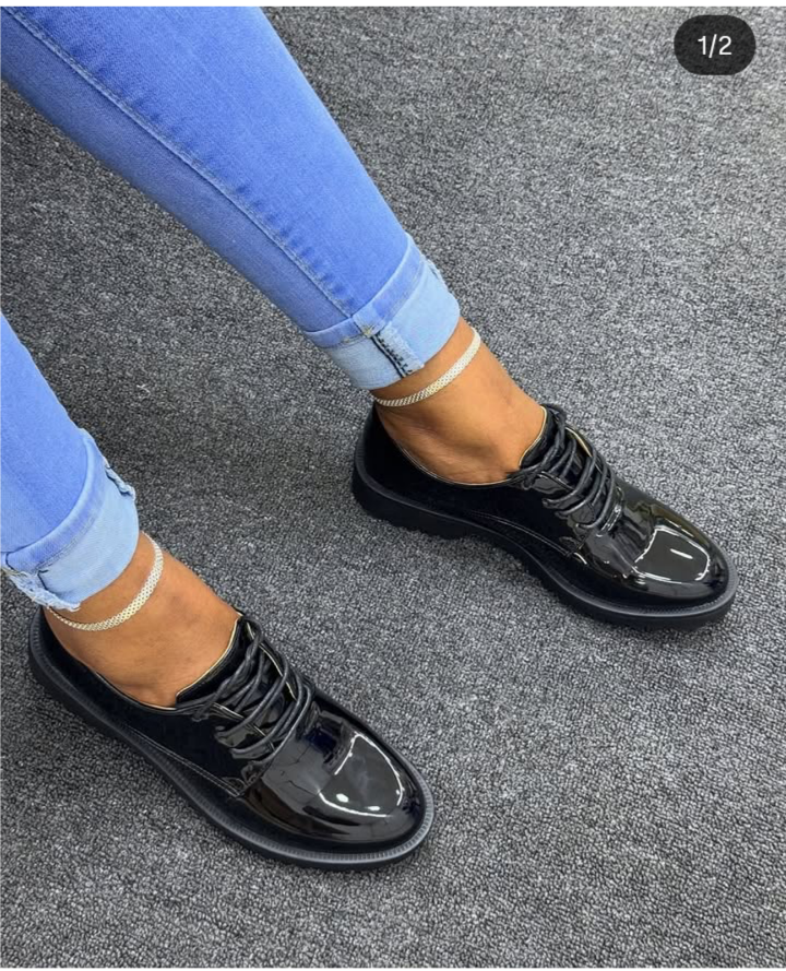 Black Patent Leather Oxford Shoes