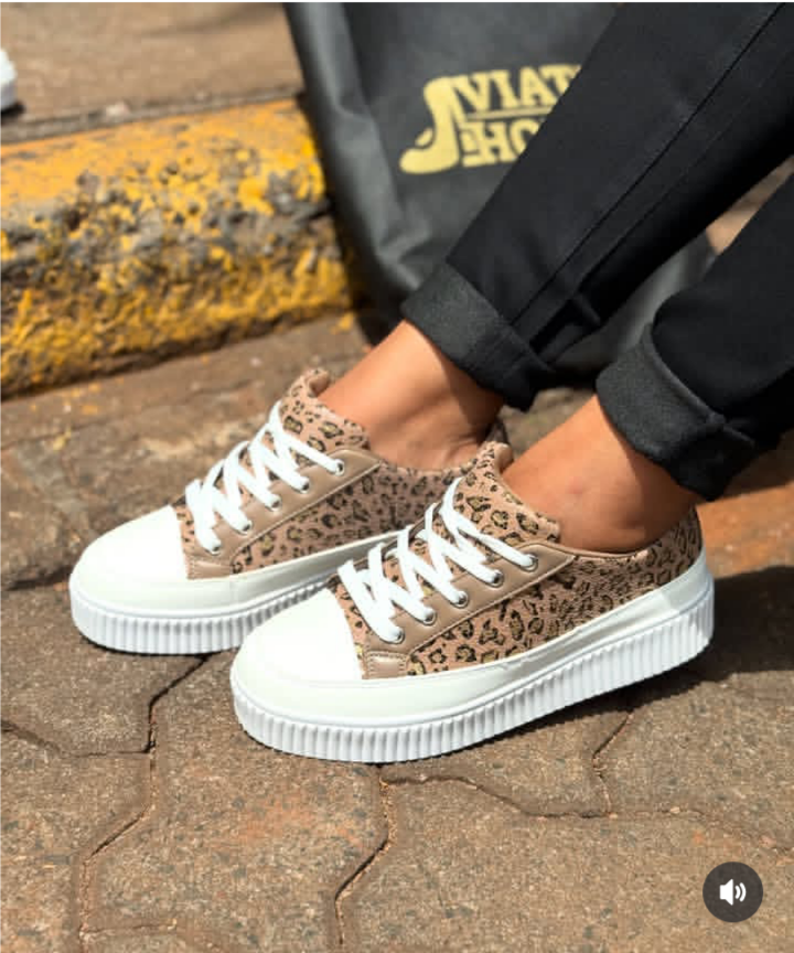 Leopard Print Platform Sneakers