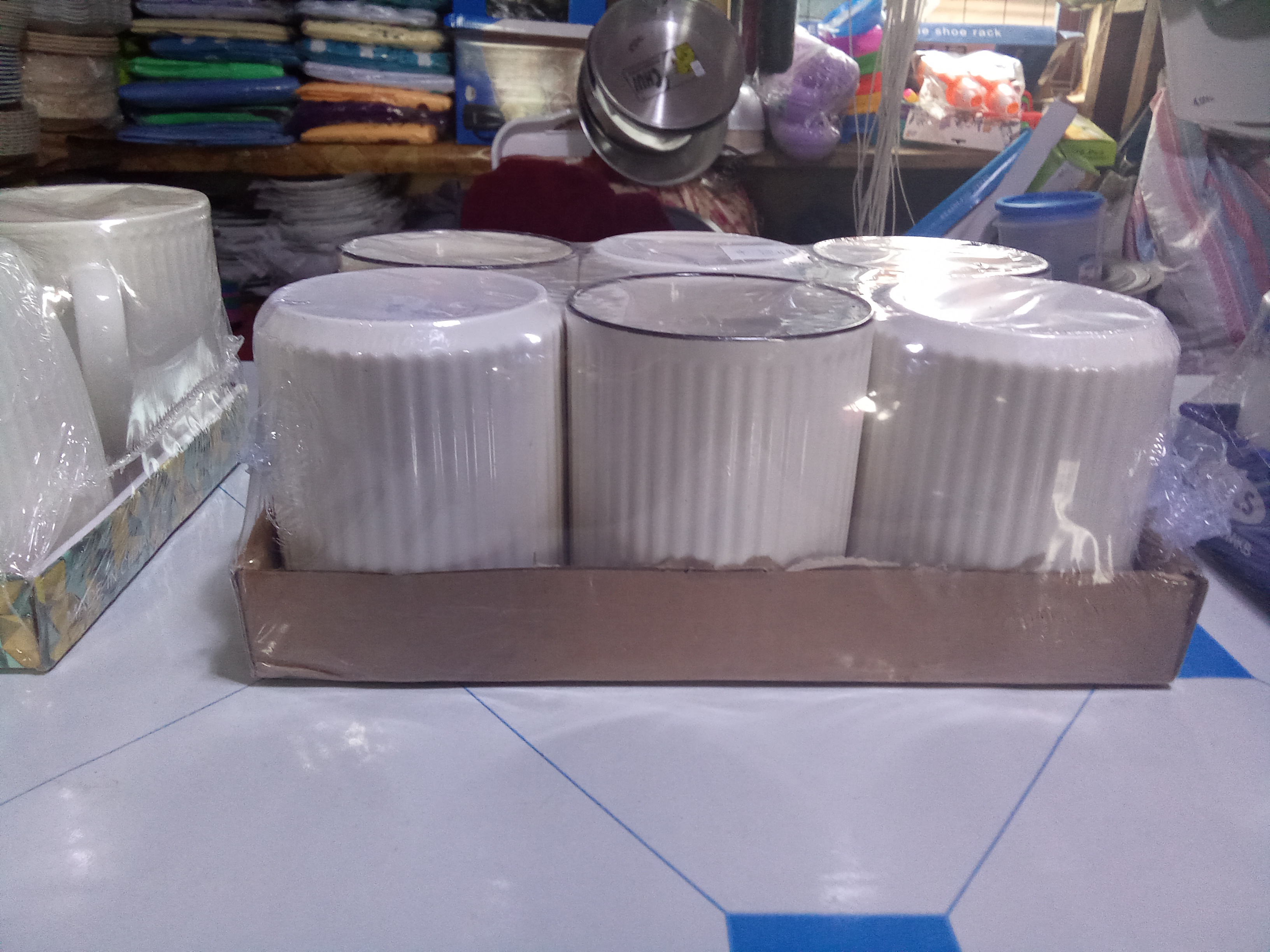 Set of White Ceramic Mugs