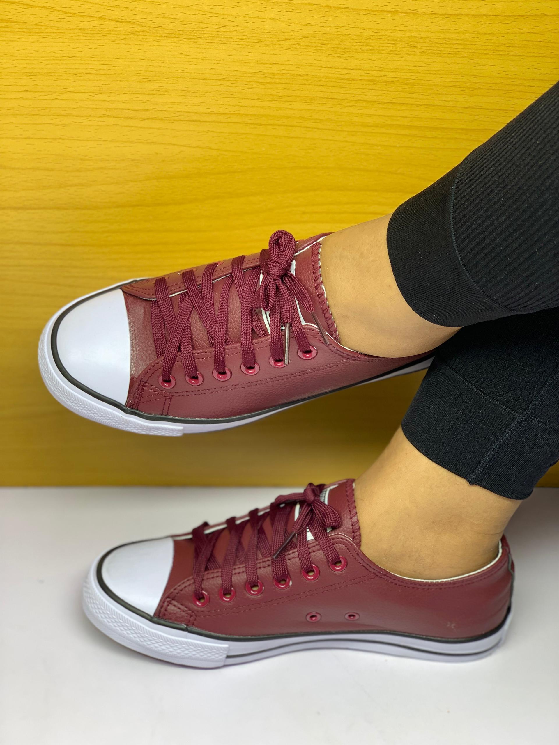 Maroon Canvas Sneakers