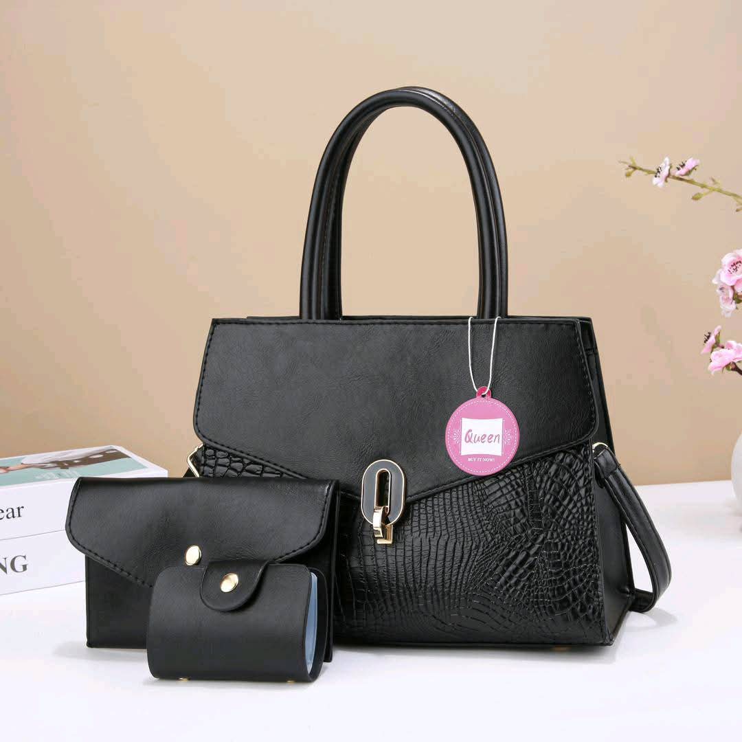 Elegant Black Handbag Set