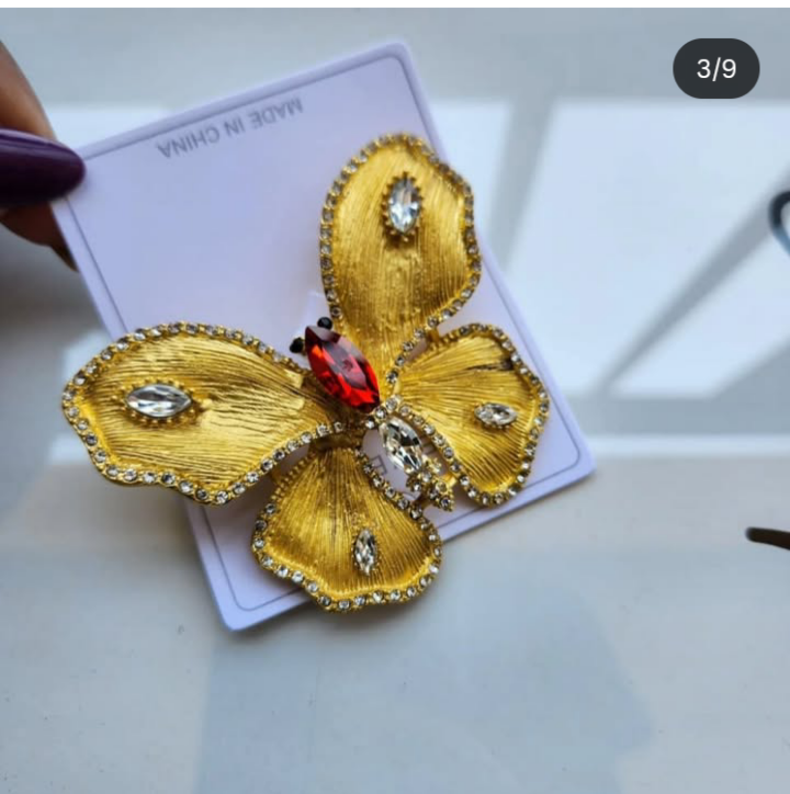 Gold Butterfly Brooch