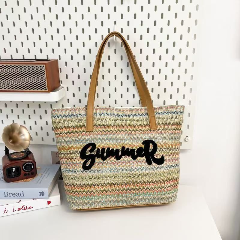 Summer Straw Tote Bag
