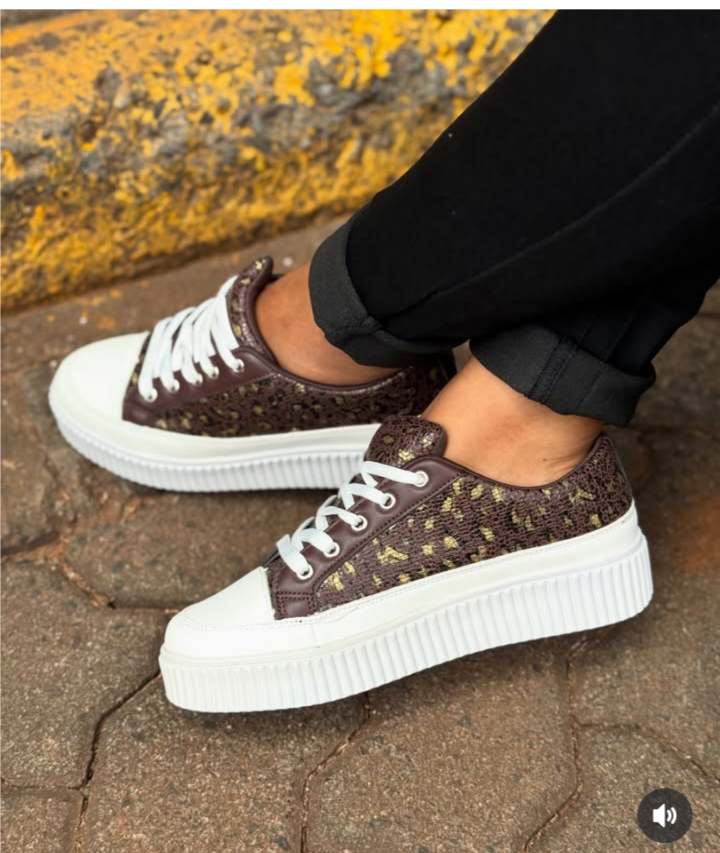 Women's Leopard Print Platform Sneakers