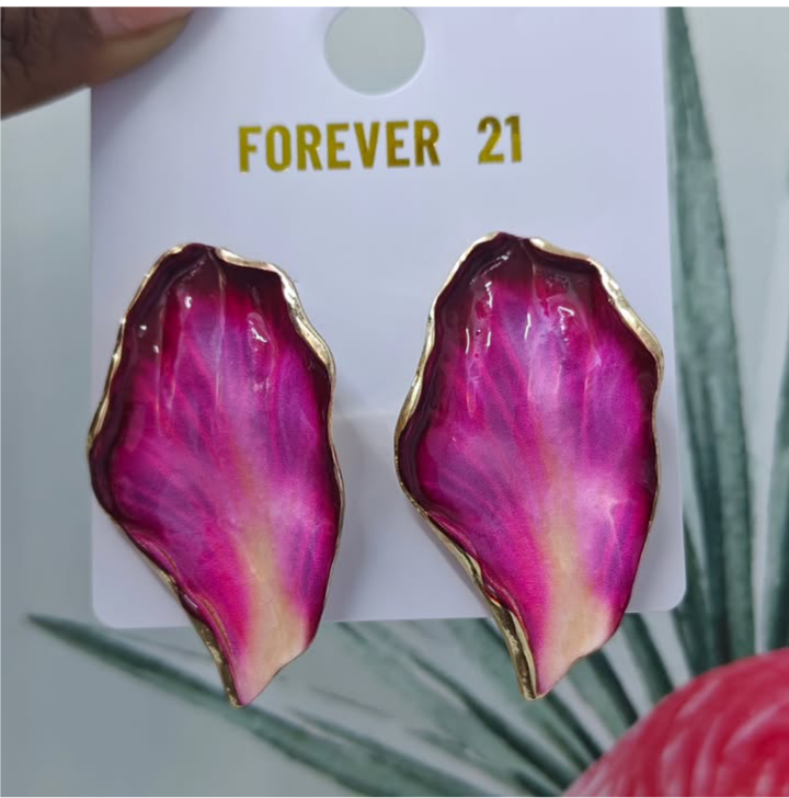 Pink Petal Statement Earrings