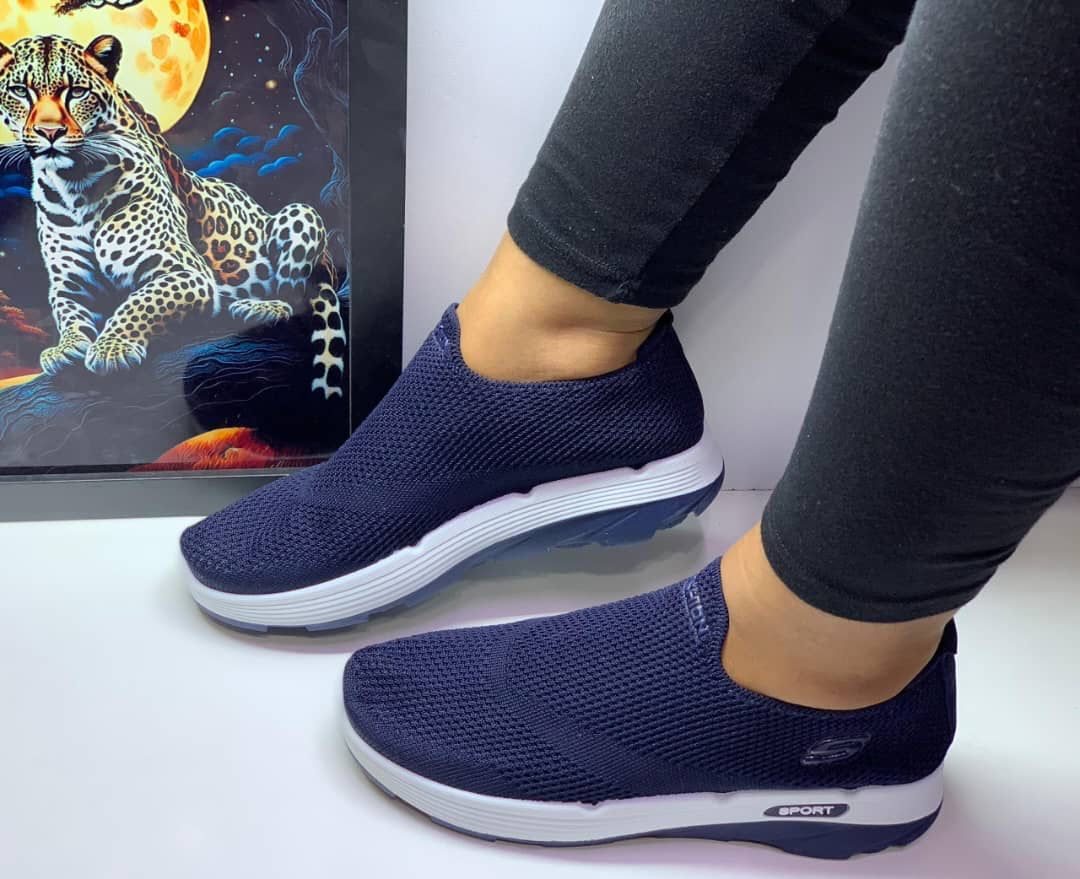 Navy Blue Slip-On Sneakers