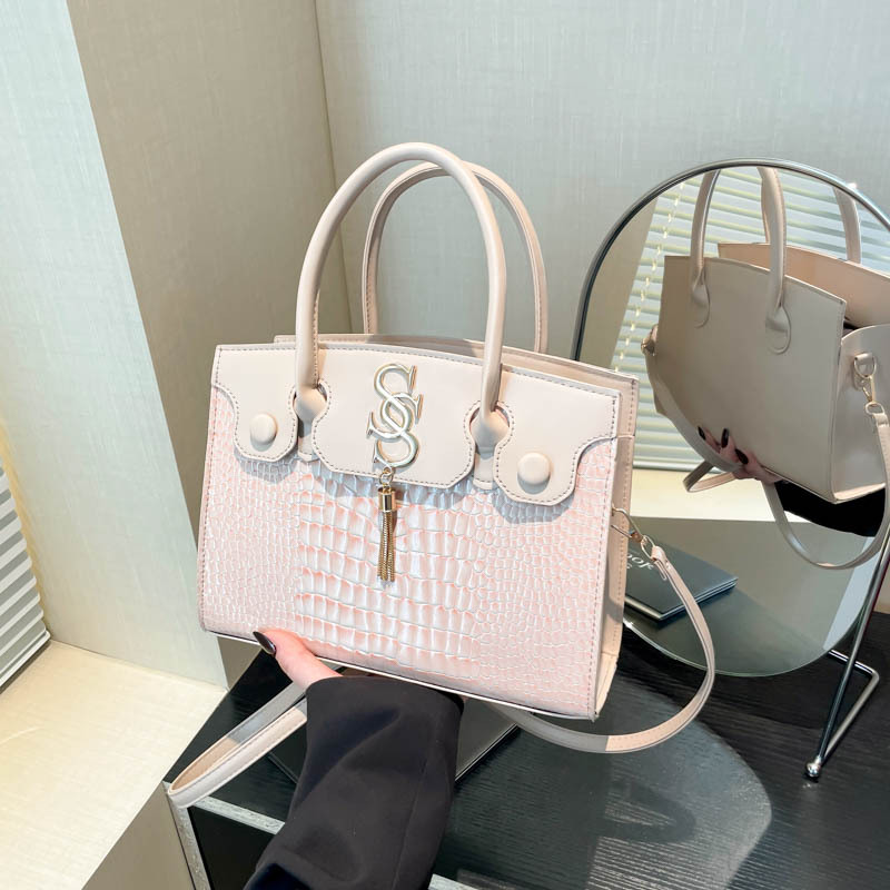 Elegant Crocodile Embossed Handbag