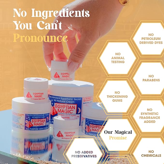 EGYPTIAN MAGIC - All Purpose Face & Body Cream, Moisturising Skin Care for Women & Men, Beauty Balm, Scar Cream aids Tend & Dry Skin, Stretch Marks, Psoriasis & Eczema Calming, 118ml Jar