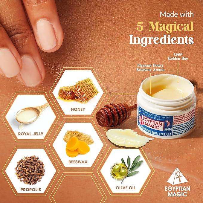 EGYPTIAN MAGIC - All Purpose Face & Body Cream, Moisturising Skin Care for Women & Men, Beauty Balm, Scar Cream aids Tend & Dry Skin, Stretch Marks, Psoriasis & Eczema Calming, 118ml Jar