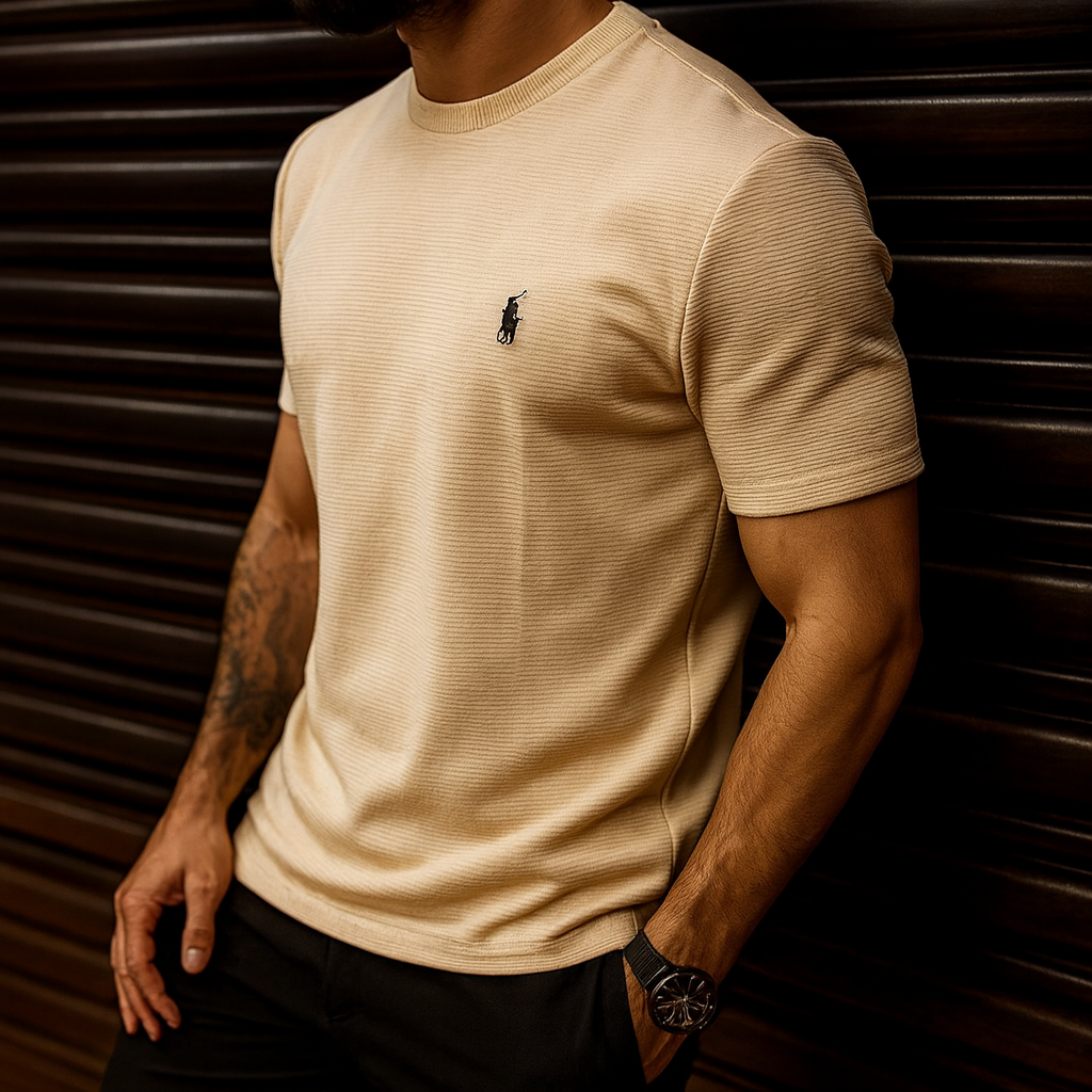 Camiseta bege masculina