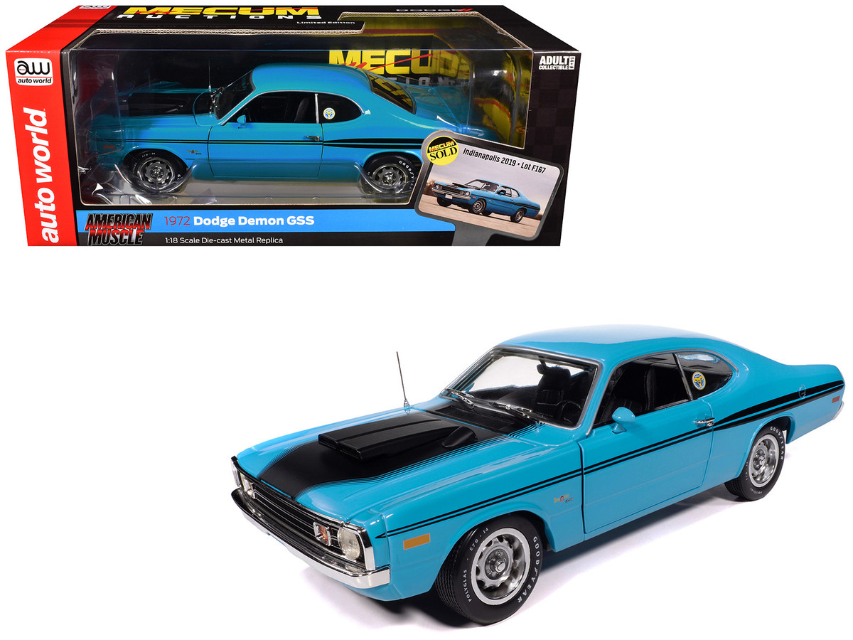 Brand new 1/18 scale diecast car model of 1972 Dodge Demon GSS "Mecum Auctions"