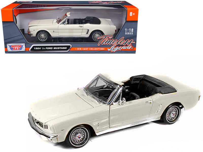 Brand new 1/18 scale diecast car model of 1964 1/2 Ford Mustang Convertible Cream