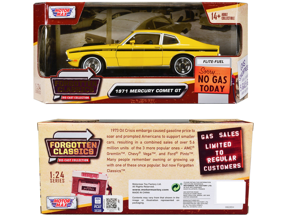 Brand new 1/24 scale diecast car model of 1971 Mercury Comet GT