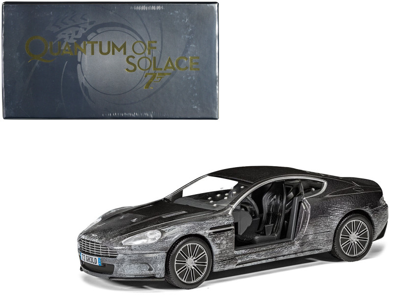 Brand new diecast car model of Aston Martin DBS Gray Metallic (Damaged Version)