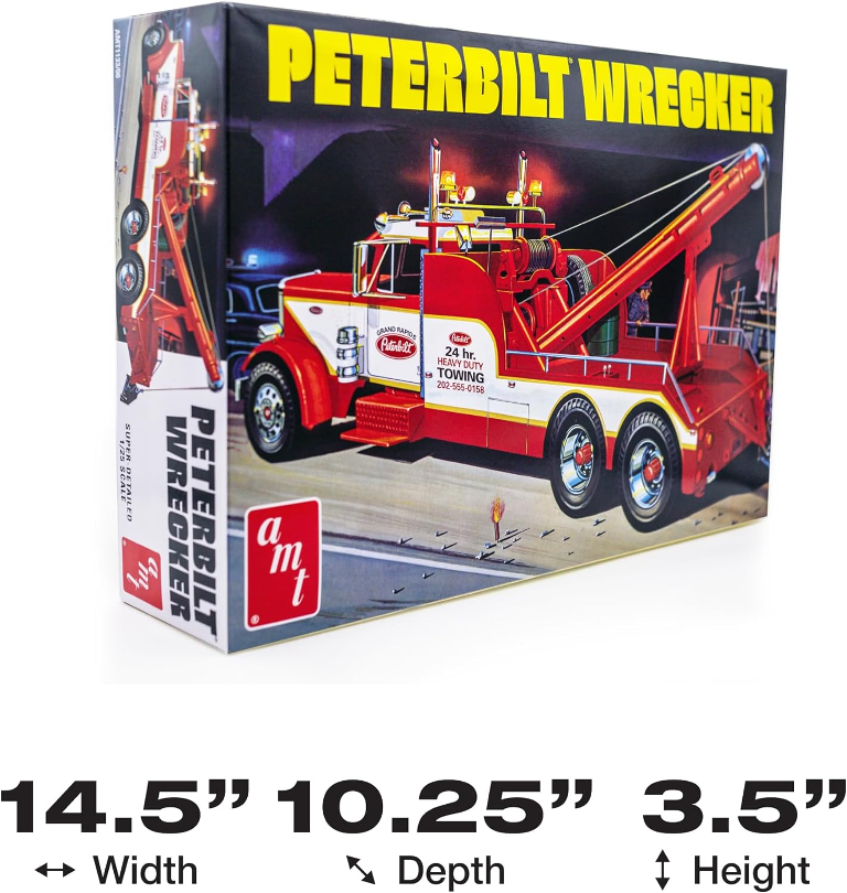 AMT Peterbilt Wrecker Model Kit 1/25 Scale Tow Truck New