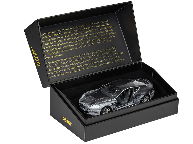 Brand new diecast car model of Aston Martin DBS Gray Metallic (Damaged Version)
