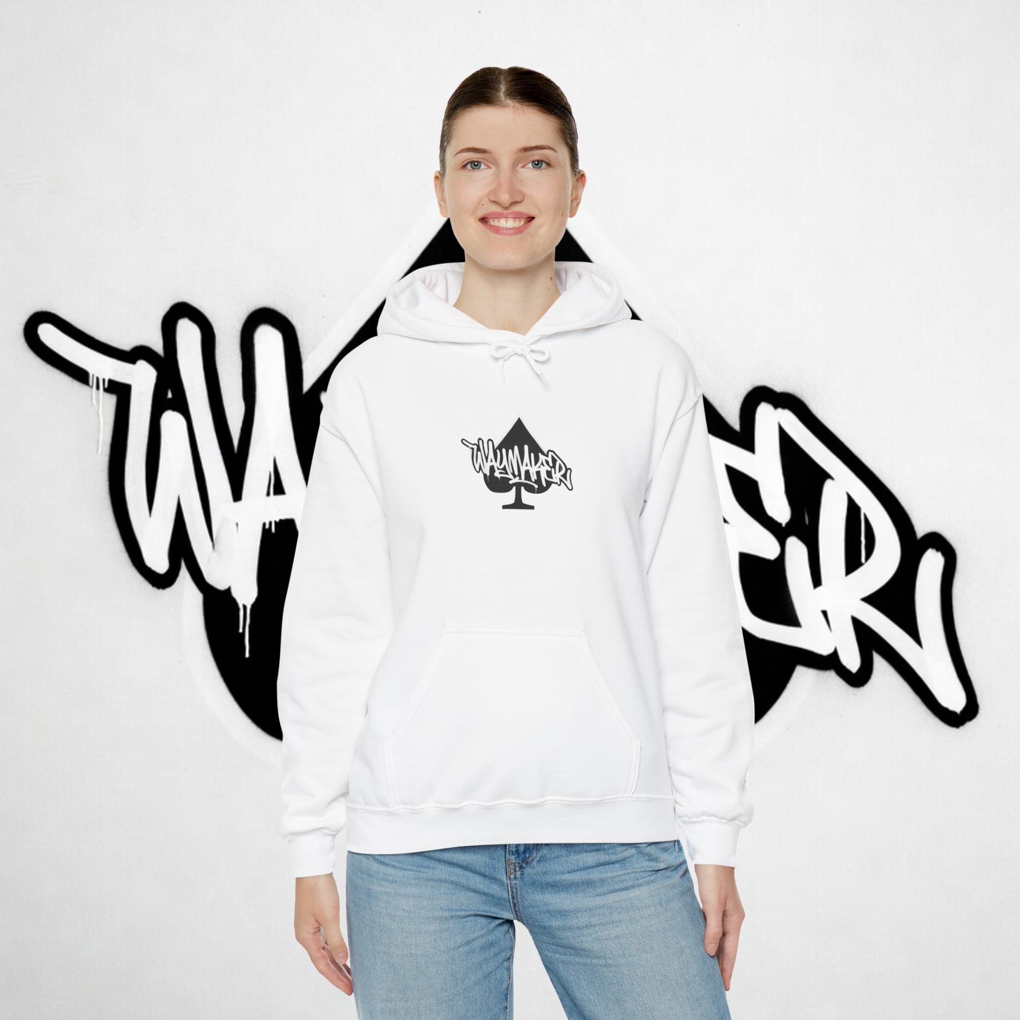 White Graphic Hoodie