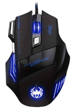 Mouse Gamer Con Cable Usb Y Retroiluminación Rgb Color Negro