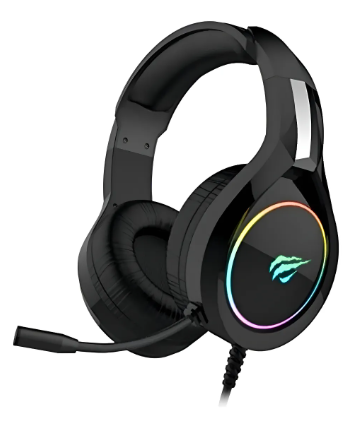 Auriculares gamer Havit Gamer H2232D negro con luz rgb LED
