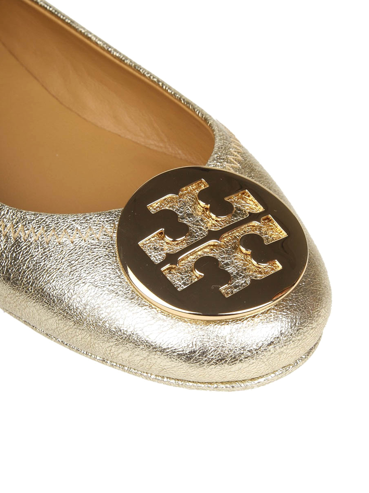 Tory Burch Minnie Clair Gold Sparkle Ballet Flats