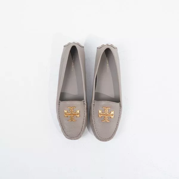 Tory Burch Everly Driver Dot Taupe Loafer Grey