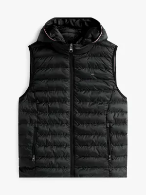 Tommy Hilfiger Hooded Zip Puffer Vest – Black Unisex