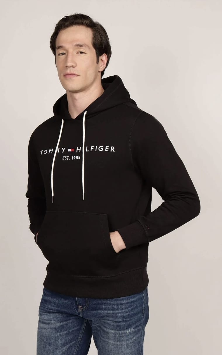 Tommy Hilfiger 1985 Logo Hoodie – Black Unisex