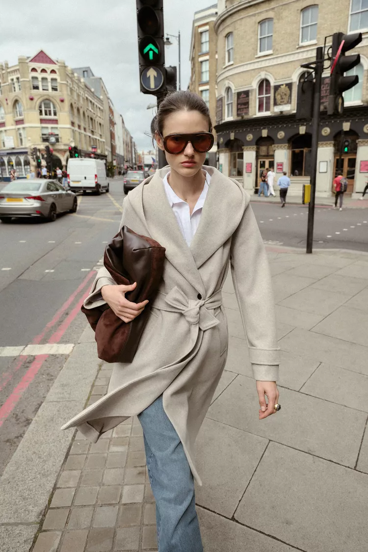 ZARA Fitted Soft Coat – Taupe