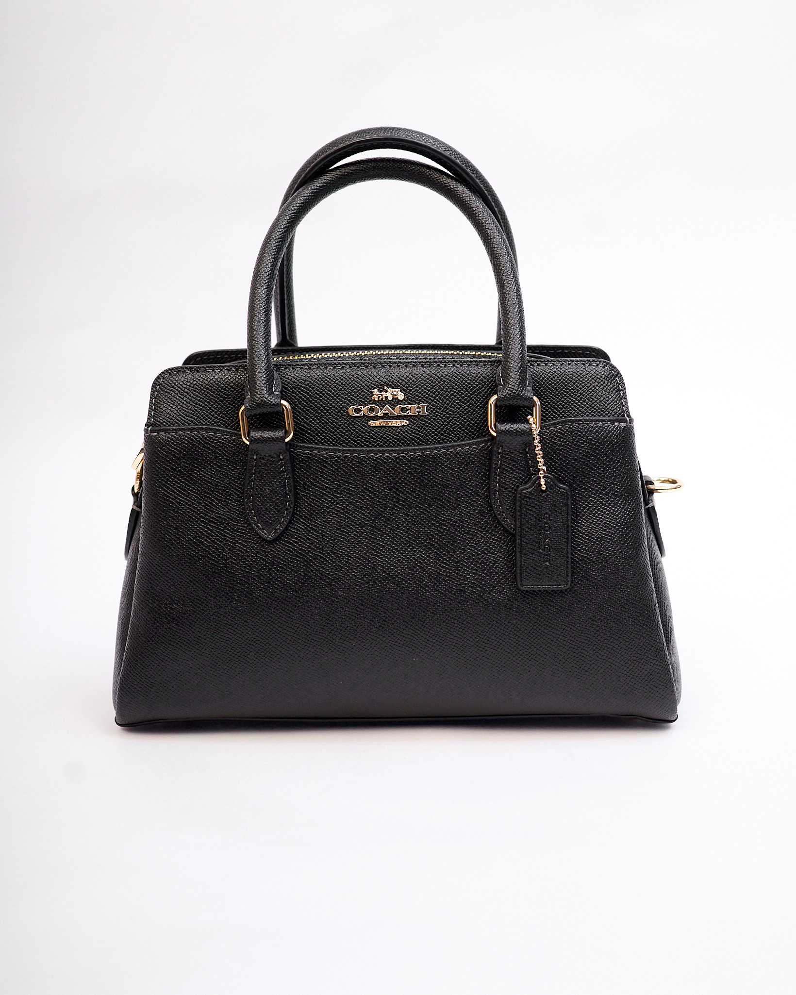 COACH Darcie Cry Black Redefined Grain Grab Handle Tote