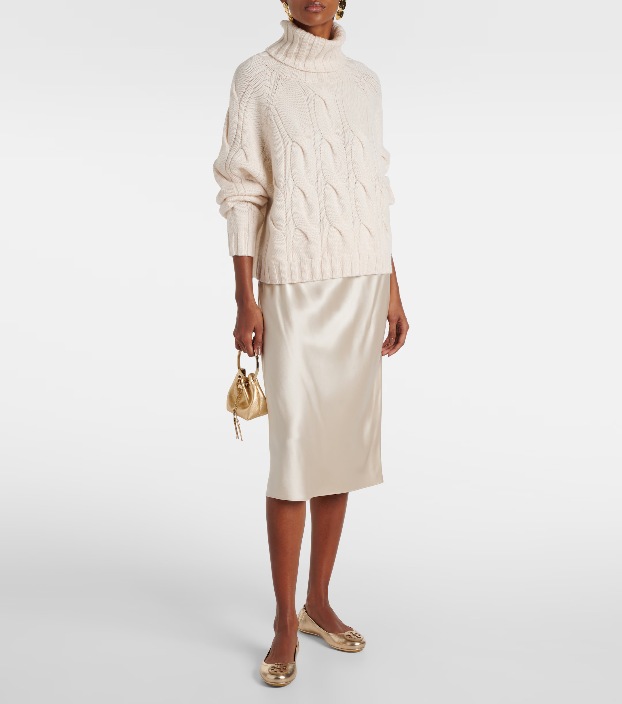 Tory Burch Minnie Clair Gold Sparkle Ballet Flats