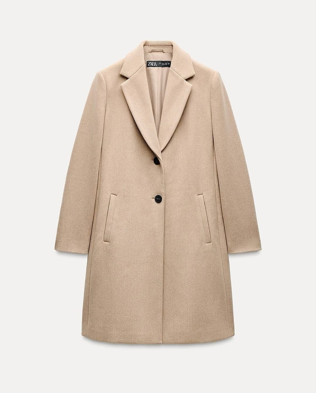 ZARA Fitted Soft Coat – Taupe