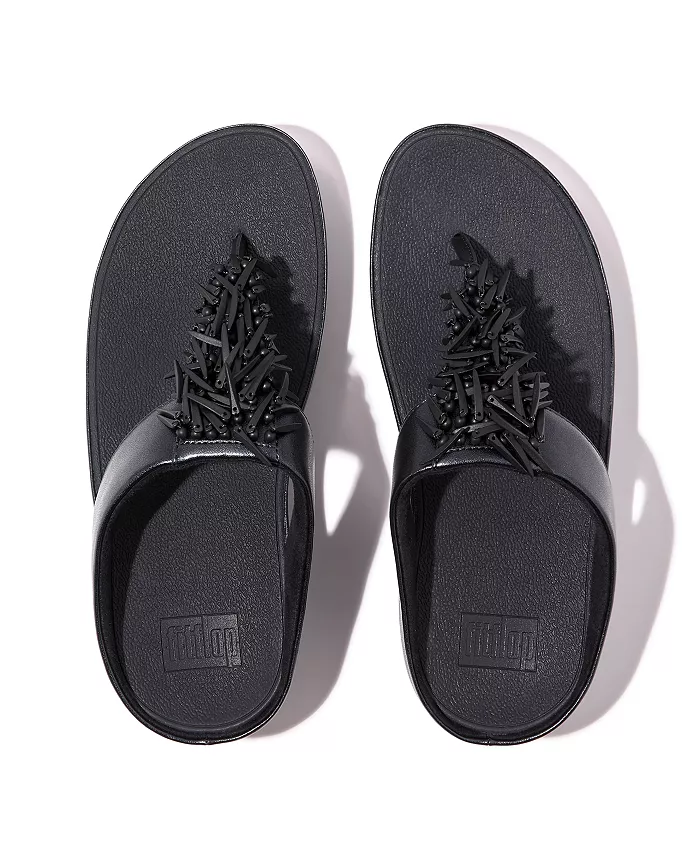 Fitflop | Rumba Beaded Metallic Toe-Post Sandals