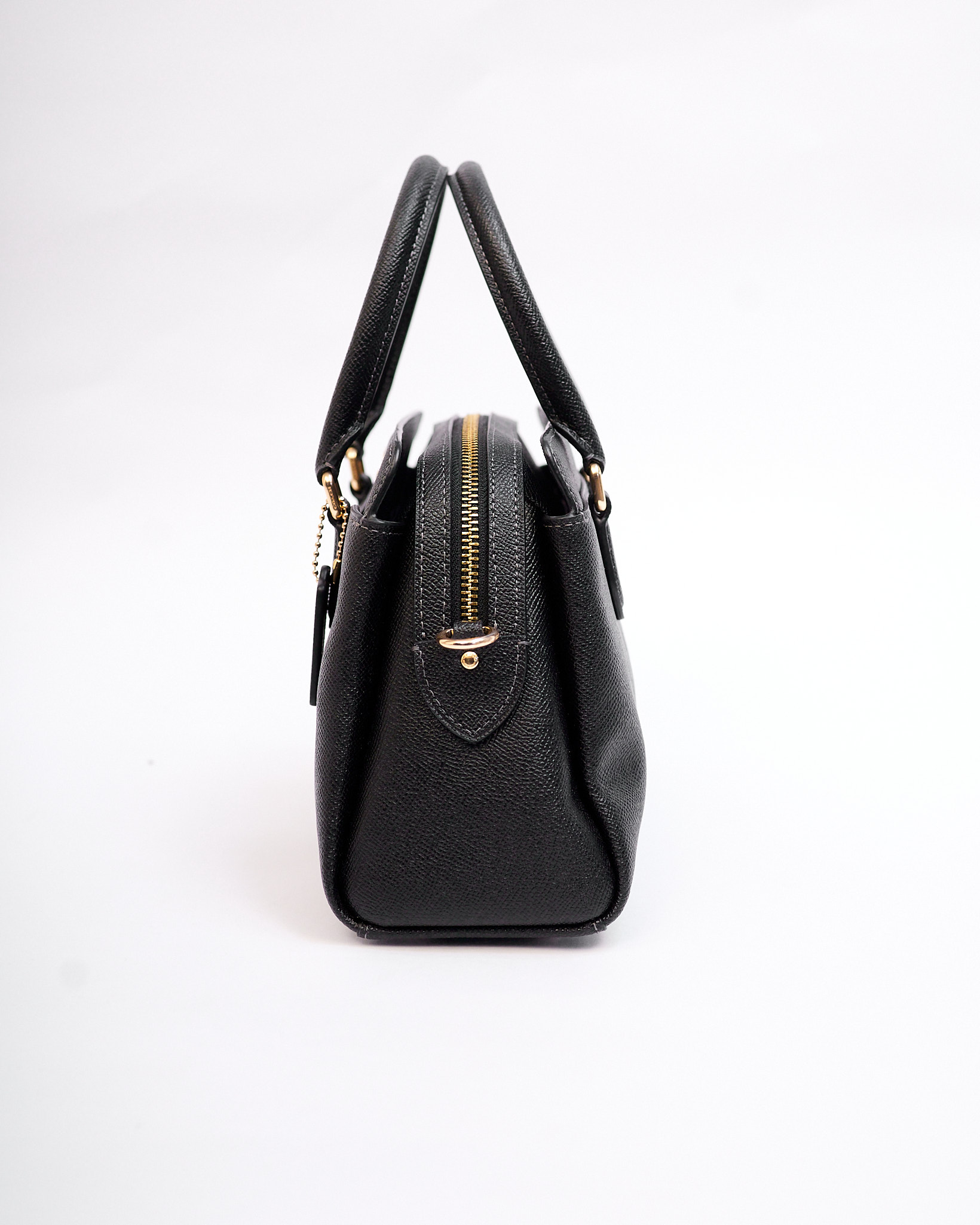 COACH Darcie Cry Black Redefined Grain Grab Handle Tote